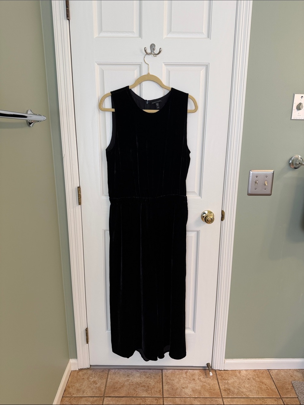 Eileen Fisher Black Velvet Sleeveless Jumpsuit